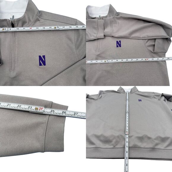 Johnnie-O Sweater Men's 2XL Gray Northwestern Diaz‎ Casual Golf 1/4 Zip Pullover - Picture 8 of 9